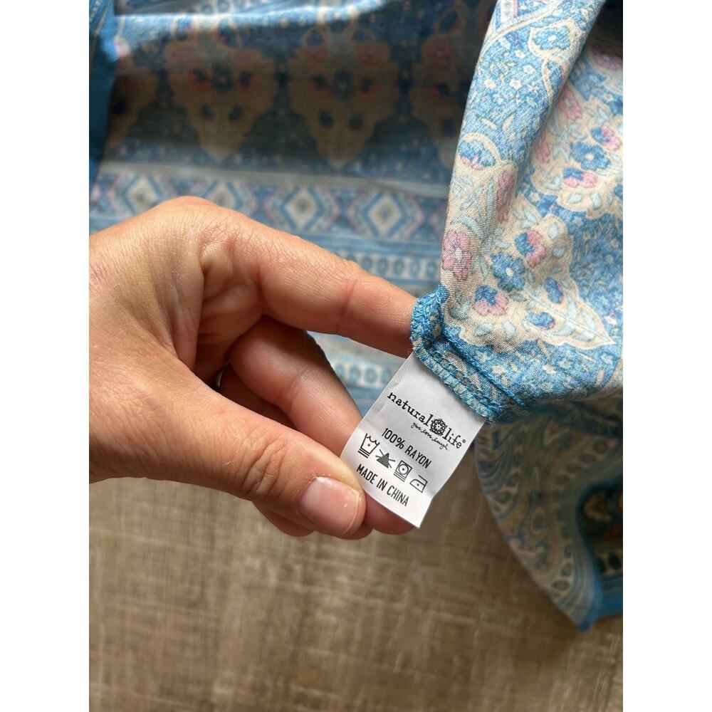 Natural Life Maxi Skirt Womens Sz Large Floral Long Cottage Boho Artsy Smocked - Picture 4 of 11